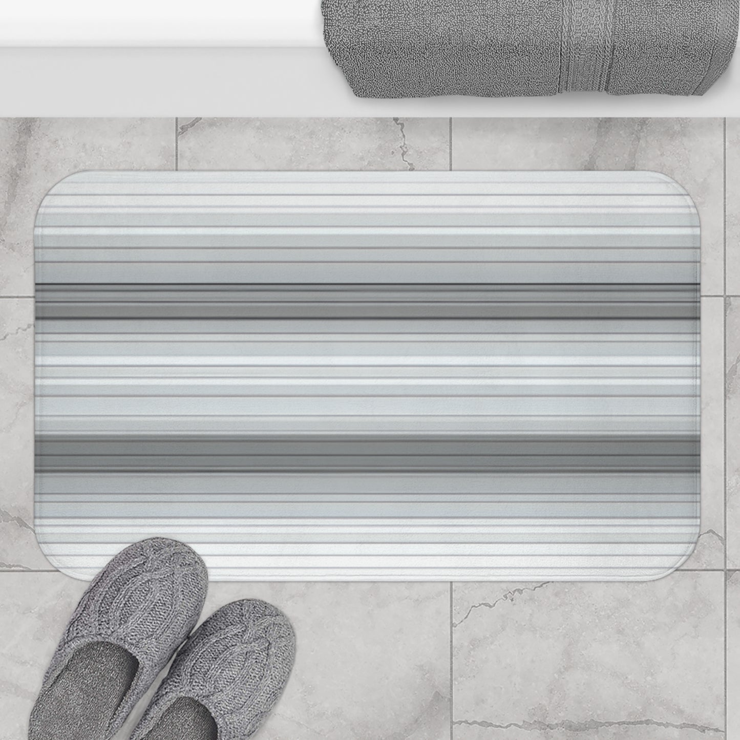 Modern Stripe Bath Mat for Cozy Bathroom Decor, Soft Floor Rug, Stylish Home Accent, Shower Mat, Gift for Homeowners
