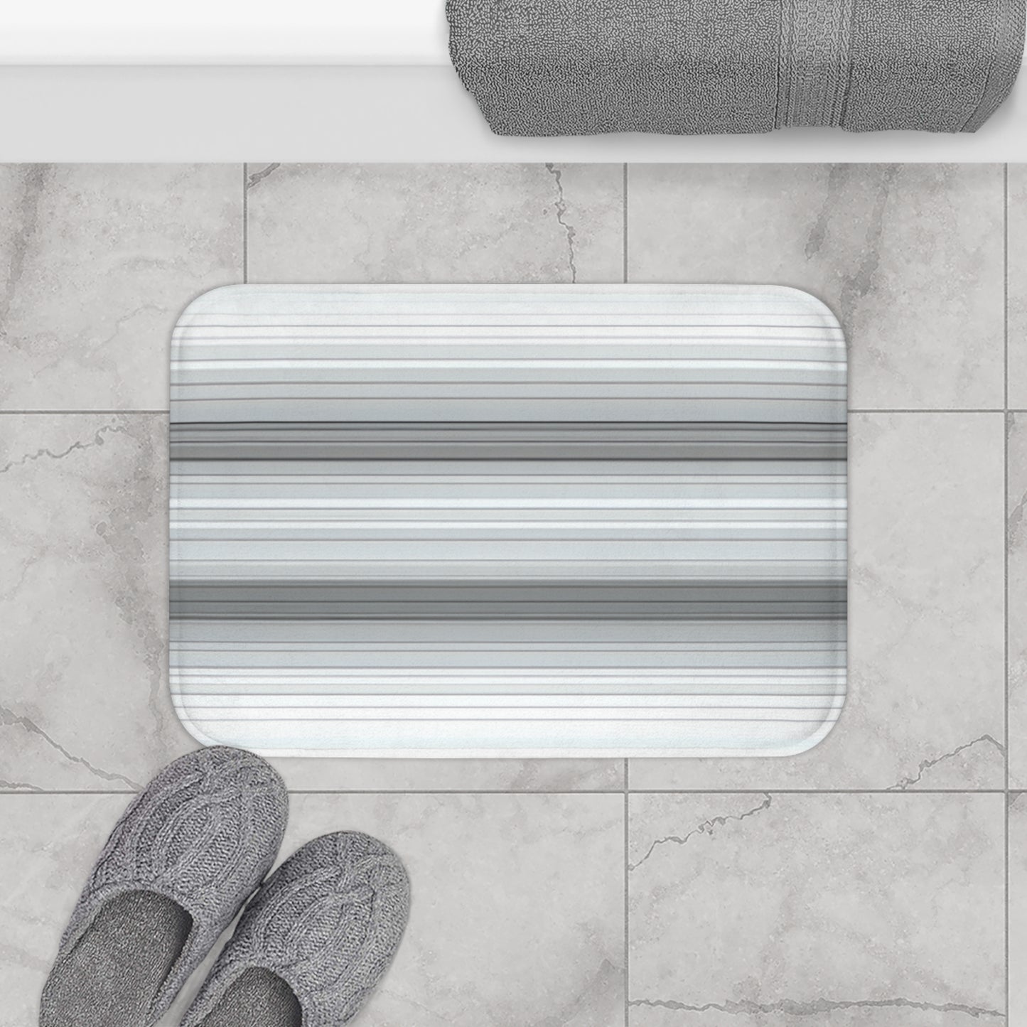 Modern Stripe Bath Mat for Cozy Bathroom Decor, Soft Floor Rug, Stylish Home Accent, Shower Mat, Gift for Homeowners