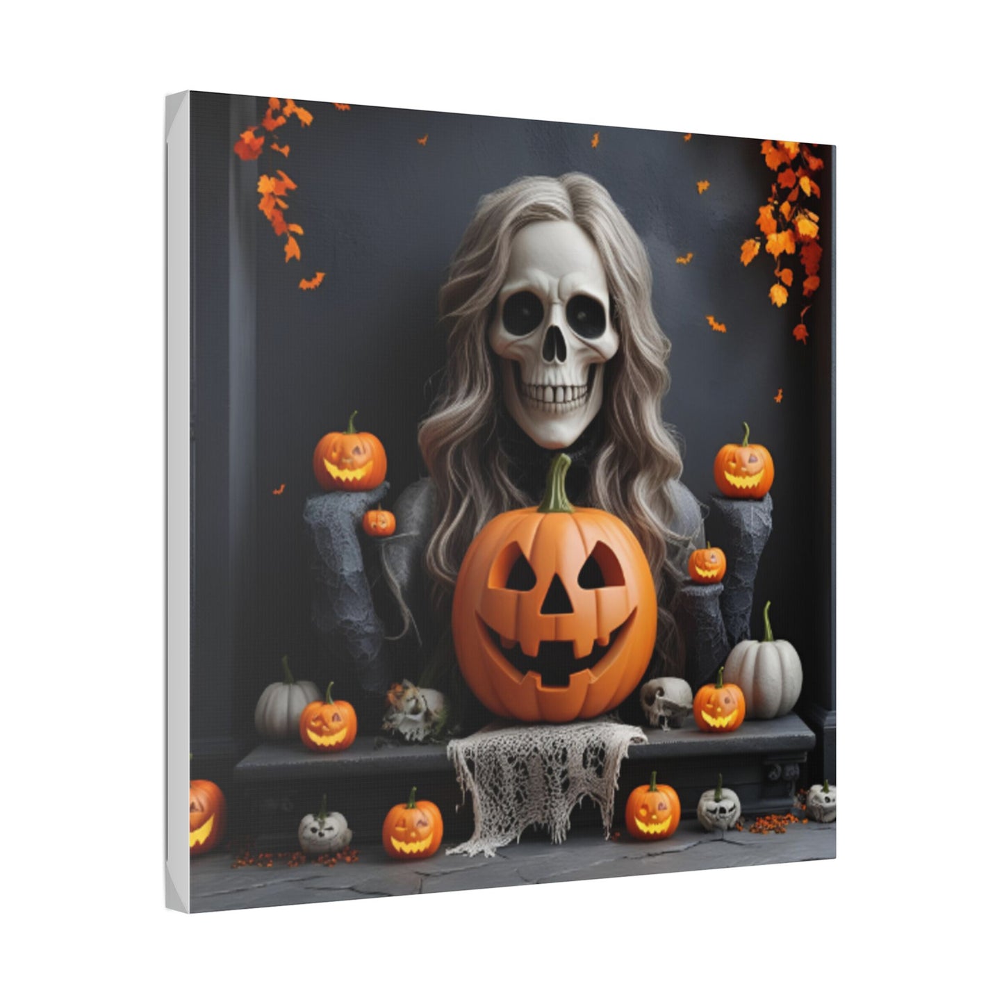 Halloween Themed Canvas Art, Spooky Home Decor, Pumpkin Wall Art, Fall Decoration, Trick or Treat Wall Hanging
