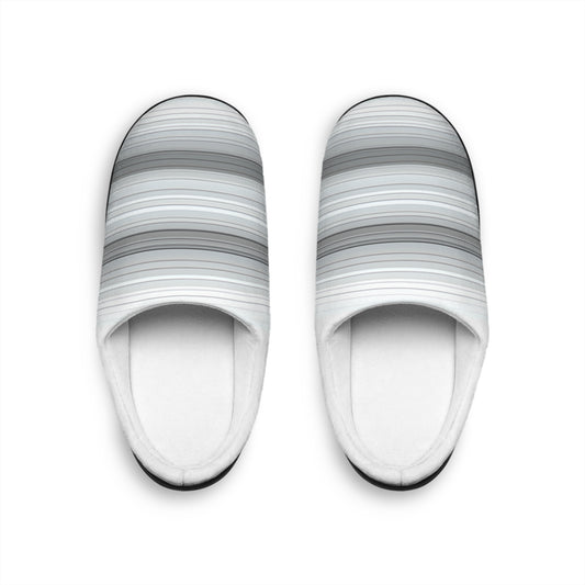 Cozy Women's Indoor Slippers with Stylish Gray Stripes, Comfort Slippers, Home Footwear, Gift for Her, House Shoes, Relaxation Essentials