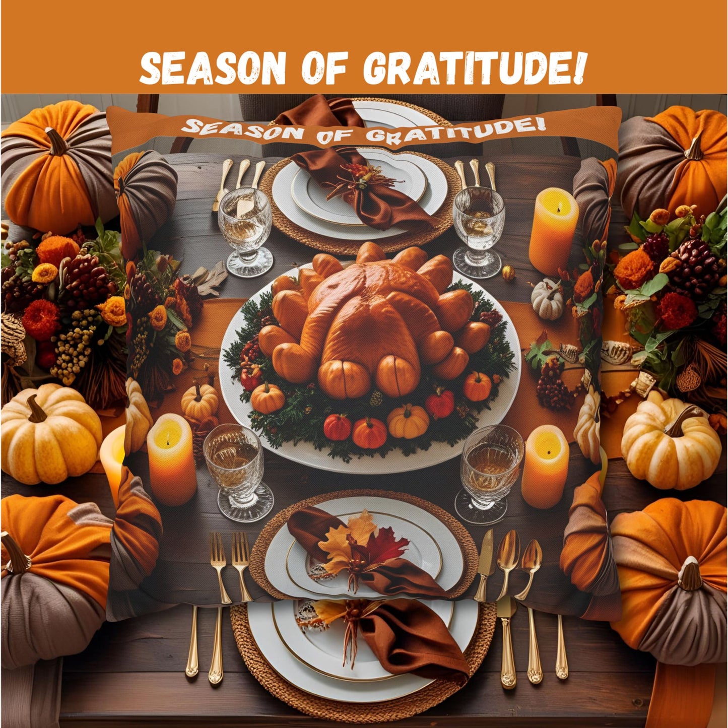 Thanksgiving Decor Pillowcase - Season of Gratitude, Fall Home Decor, Harvest Pillow, Autumn Accent, Thanksgiving Gift, Holiday Cushion
