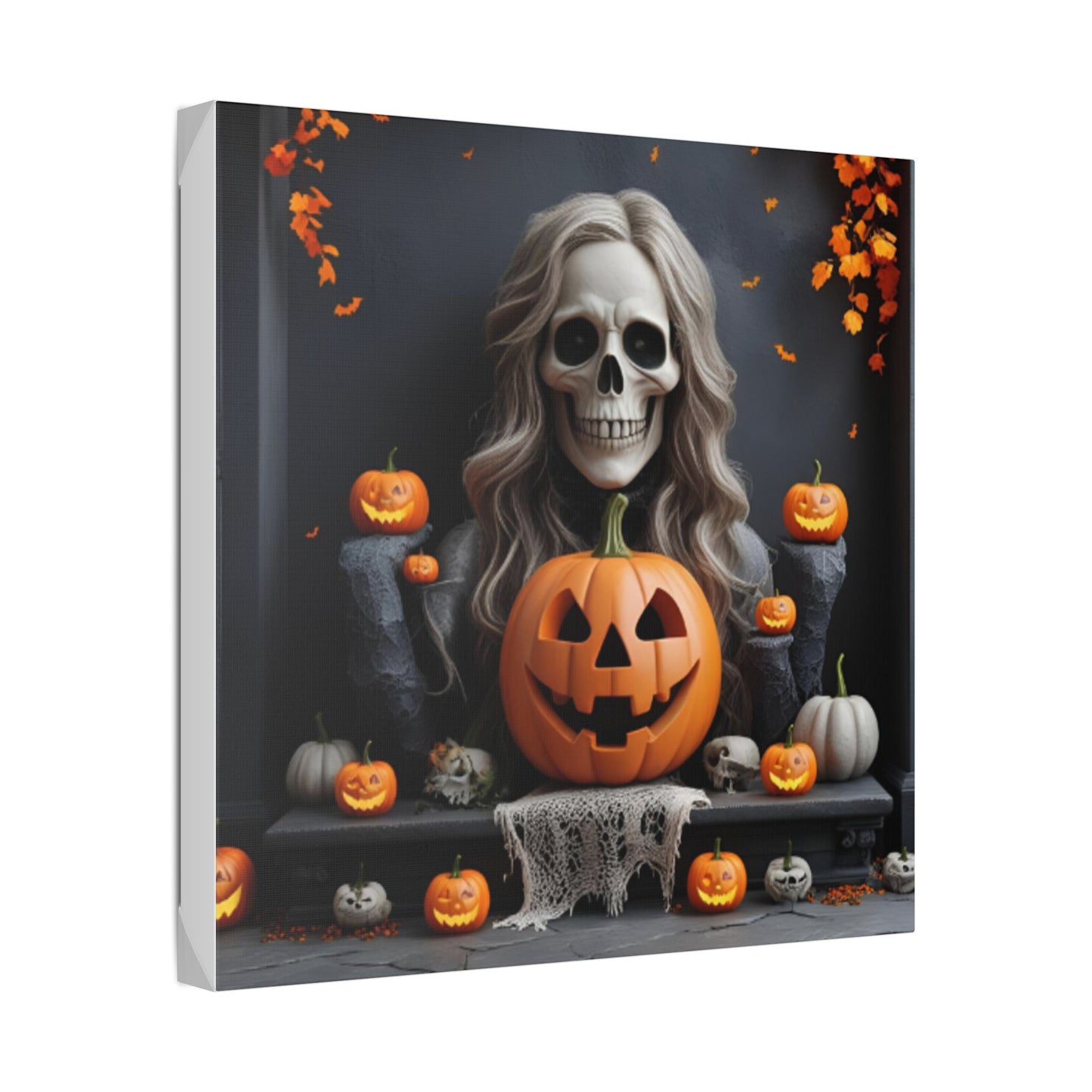 Halloween Themed Canvas Art, Spooky Home Decor, Pumpkin Wall Art, Fall Decoration, Trick or Treat Wall Hanging
