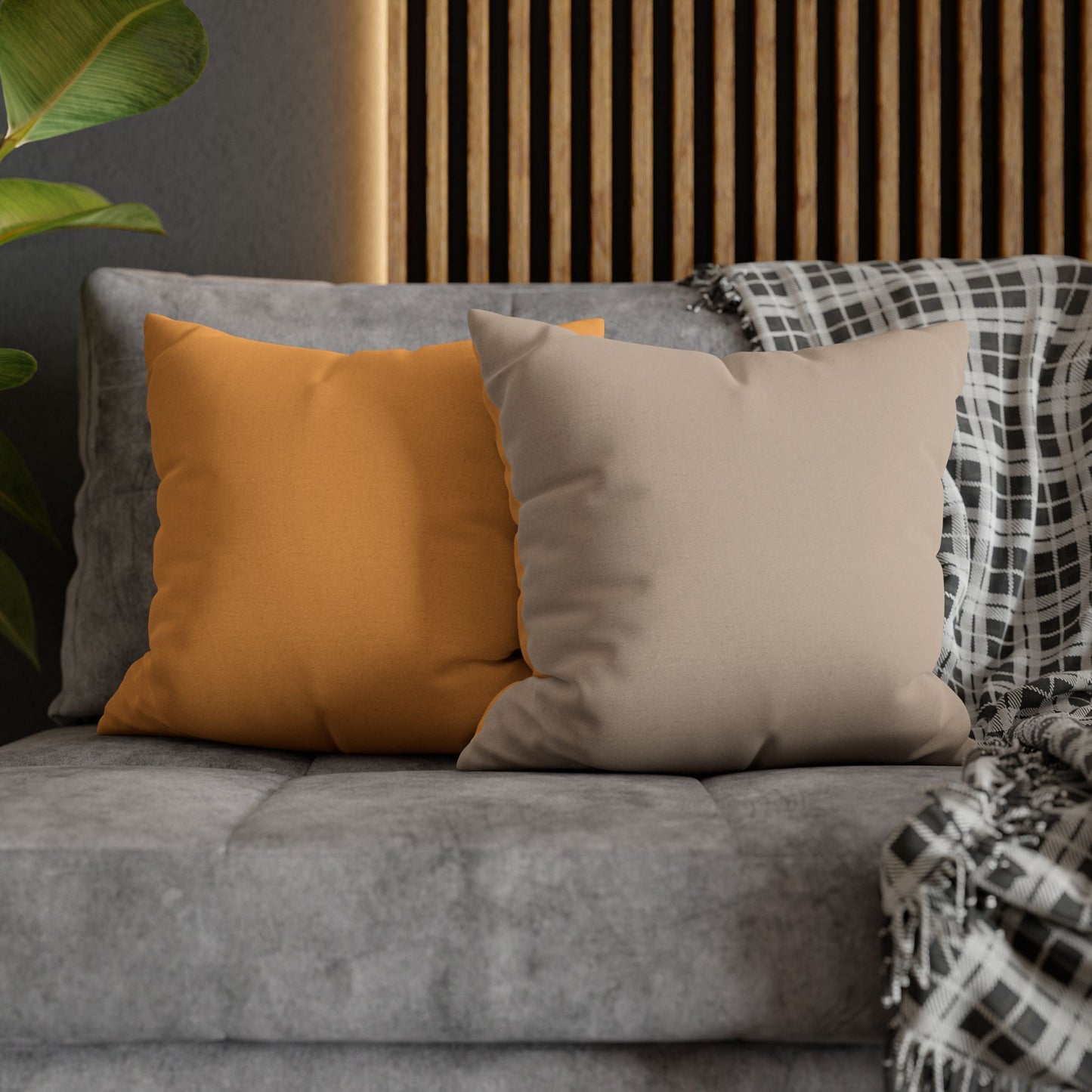 Spun Polyester Square Pillowcase - Cozy Decor, Minimalist Cushion, Throw Pillow Cover, Home Accents, Dorm Room Essentials