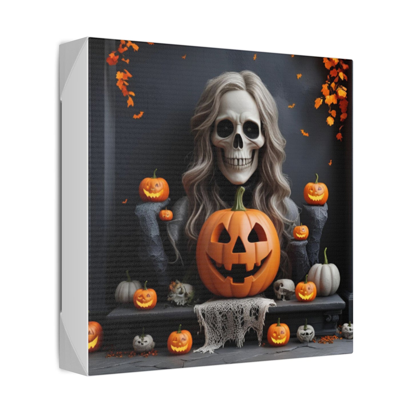 Halloween Themed Canvas Art, Spooky Home Decor, Pumpkin Wall Art, Fall Decoration, Trick or Treat Wall Hanging