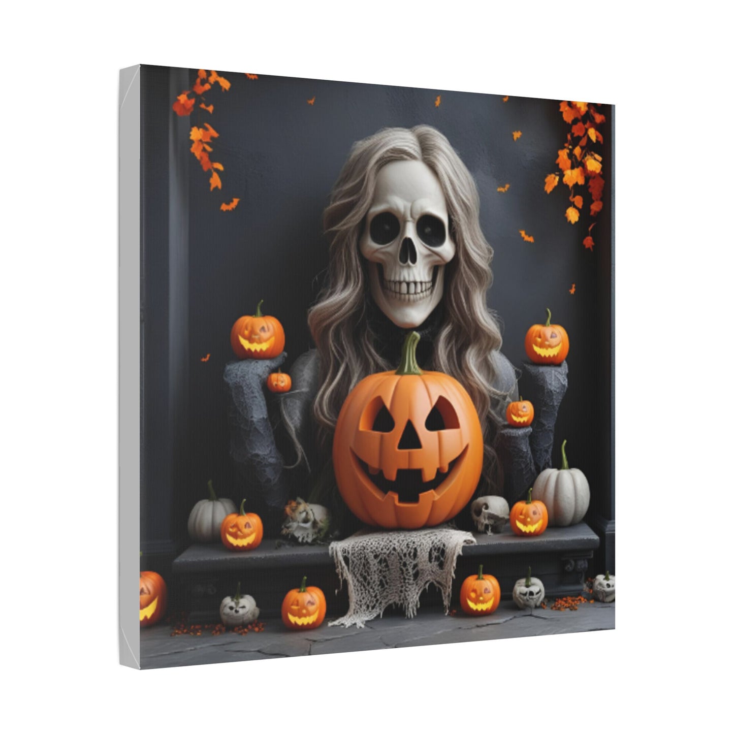 Halloween Themed Canvas Art, Spooky Home Decor, Pumpkin Wall Art, Fall Decoration, Trick or Treat Wall Hanging