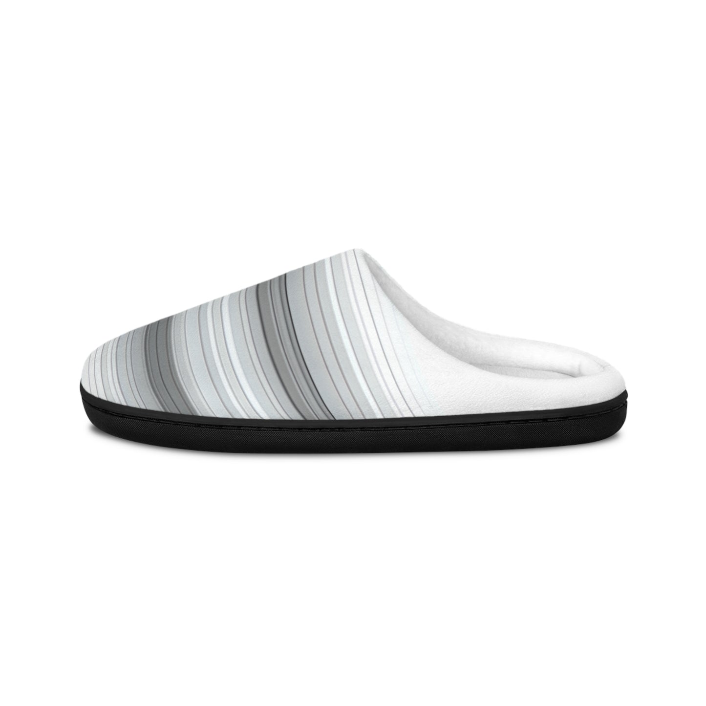 Cozy Women's Indoor Slippers with Stylish Gray Stripes, Comfort Slippers, Home Footwear, Gift for Her, House Shoes, Relaxation Essentials