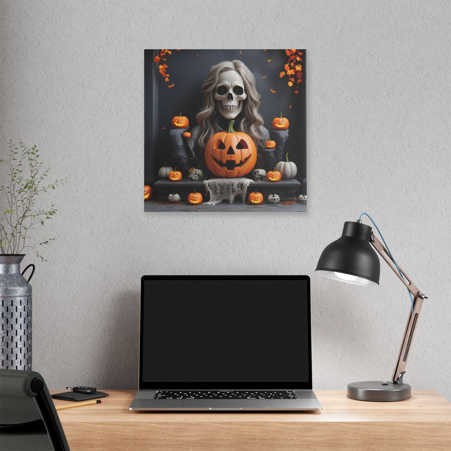 Halloween Themed Canvas Art, Spooky Home Decor, Pumpkin Wall Art, Fall Decoration, Trick or Treat Wall Hanging