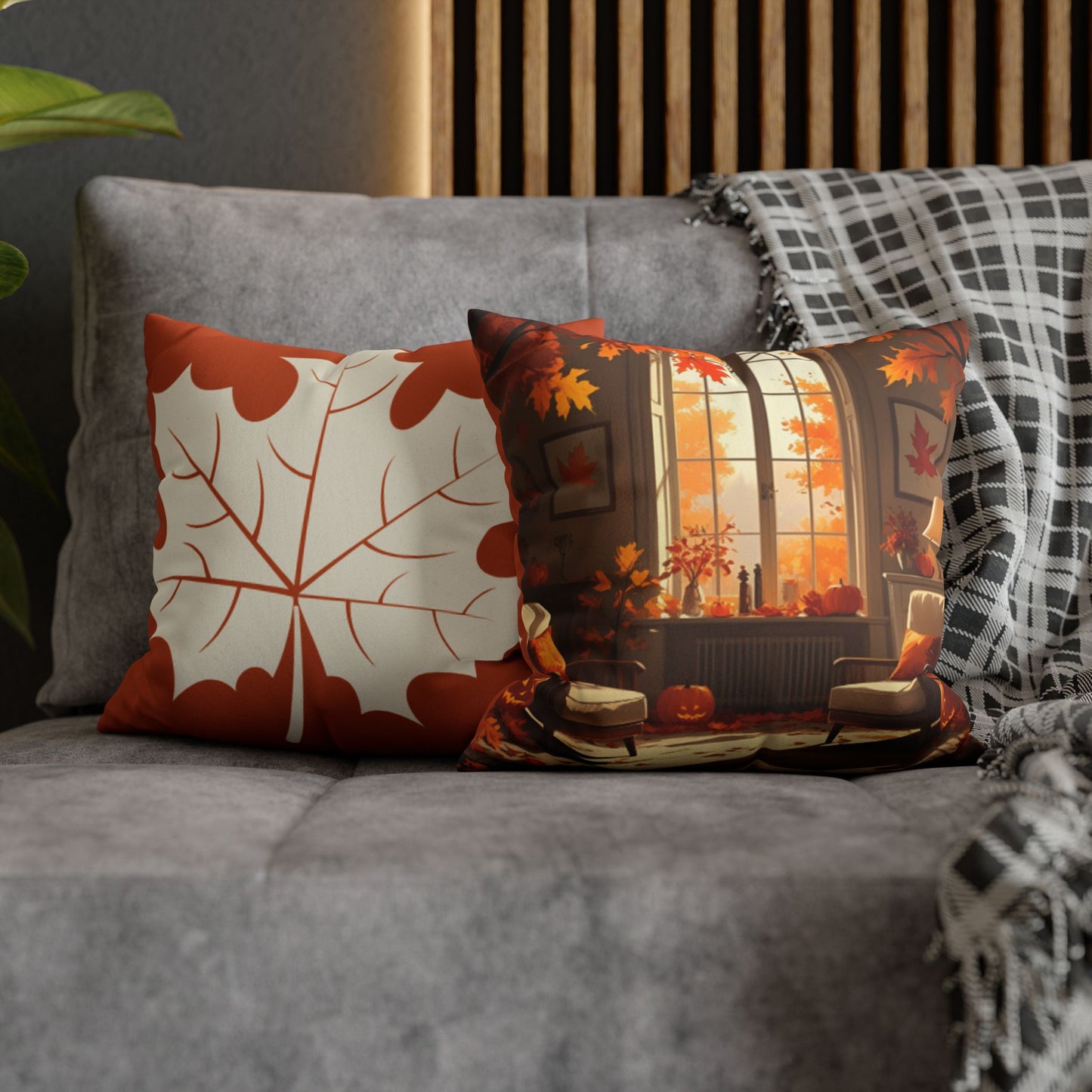 Autumn Home Decor Pillowcase, Cozy Square Cushion Cover, Fall Decor for Living Room, Halloween Accent Pillow, Thanksgiving Gift