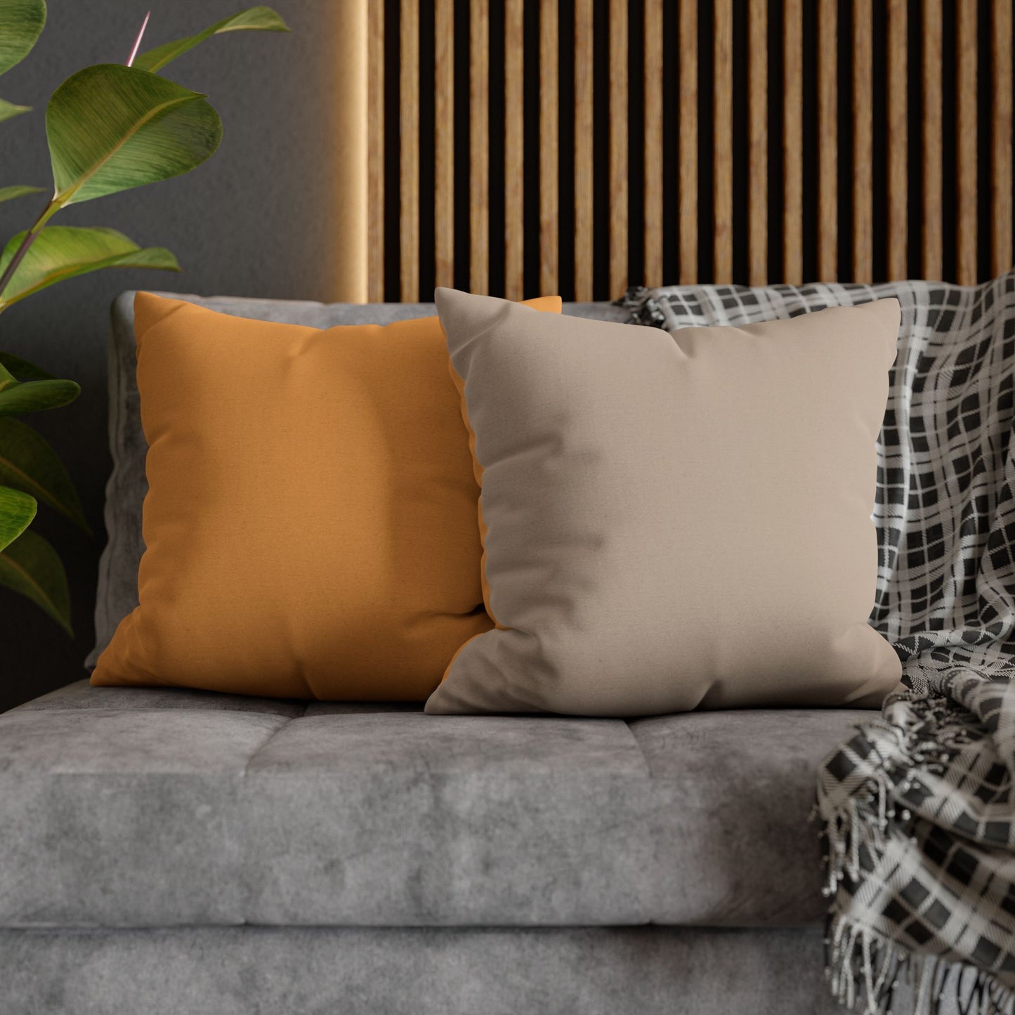 Spun Polyester Square Pillowcase - Cozy Decor, Minimalist Cushion, Throw Pillow Cover, Home Accents, Dorm Room Essentials