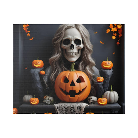 Halloween Themed Canvas Art, Spooky Home Decor, Pumpkin Wall Art, Fall Decoration, Trick or Treat Wall Hanging