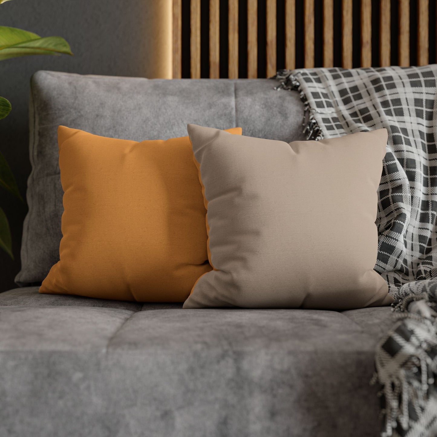 Spun Polyester Square Pillowcase - Cozy Decor, Minimalist Cushion, Throw Pillow Cover, Home Accents, Dorm Room Essentials