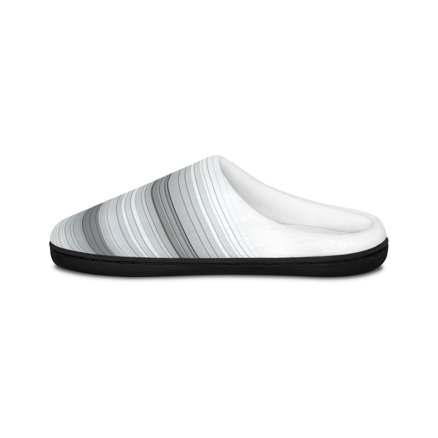 Cozy Women's Indoor Slippers with Stylish Gray Stripes, Comfort Slippers, Home Footwear, Gift for Her, House Shoes, Relaxation Essentials