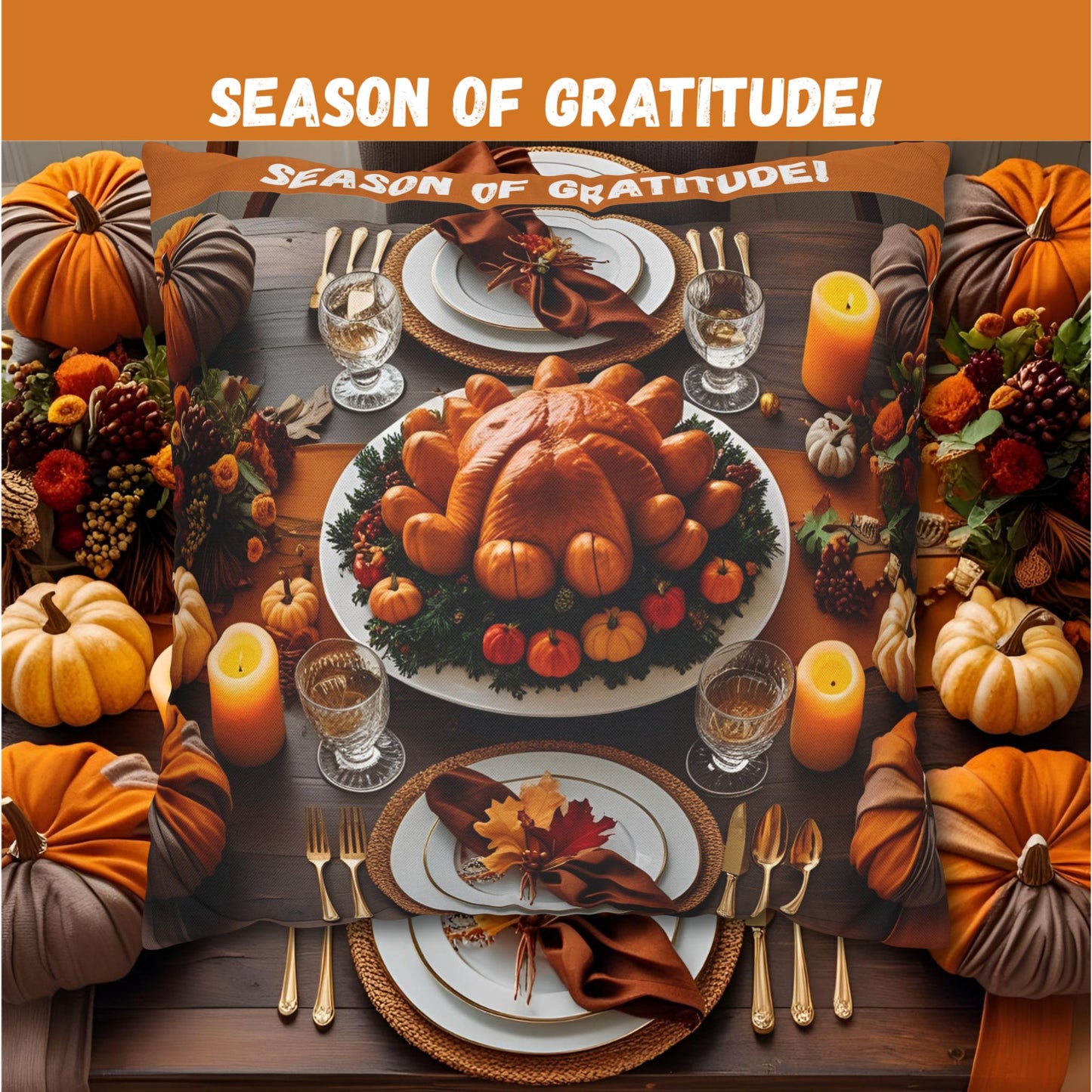 Thanksgiving Decor Pillowcase - Season of Gratitude, Fall Home Decor, Harvest Pillow, Autumn Accent, Thanksgiving Gift, Holiday Cushion