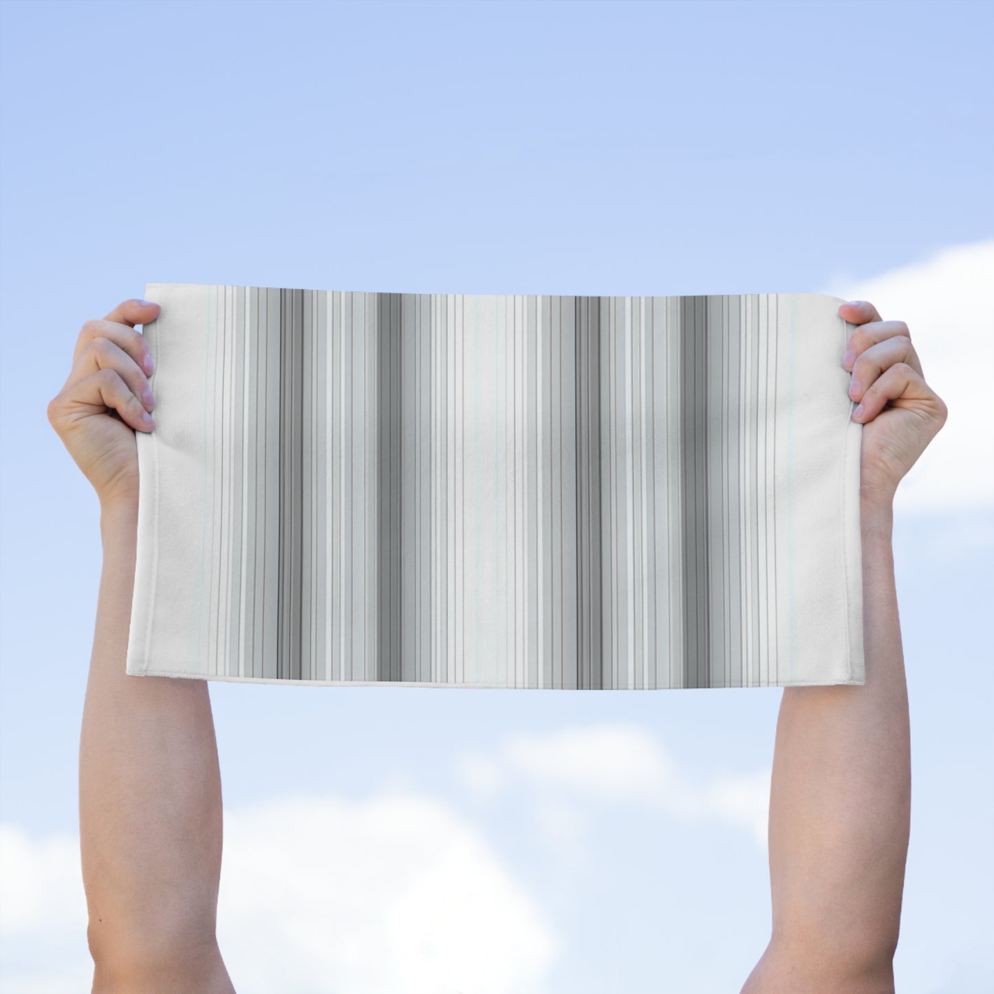 Stylish Rally Towel, Sports Towel, Gym Towel, Game Day Essential, Great for Fans, Grey Striped Design