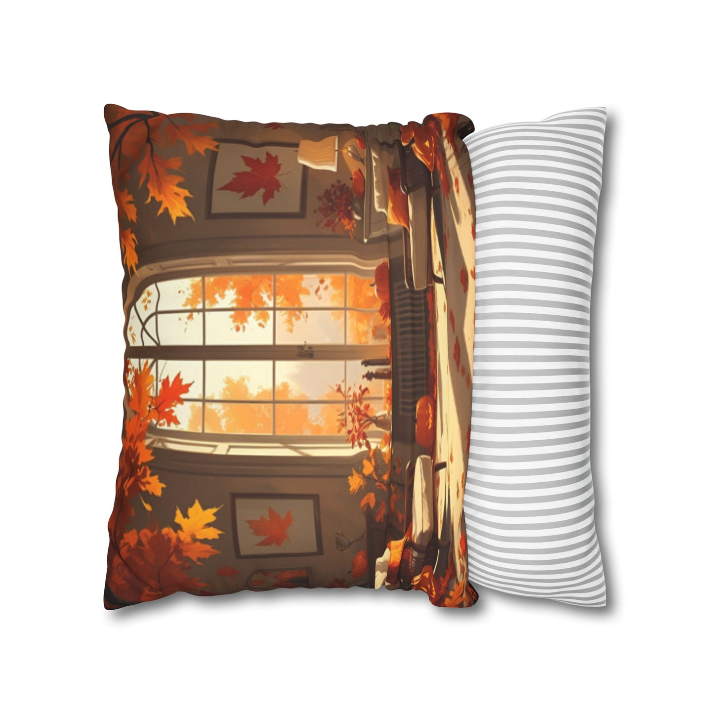 Autumn Home Decor Pillowcase, Cozy Square Cushion Cover, Fall Decor for Living Room, Halloween Accent Pillow, Thanksgiving Gift