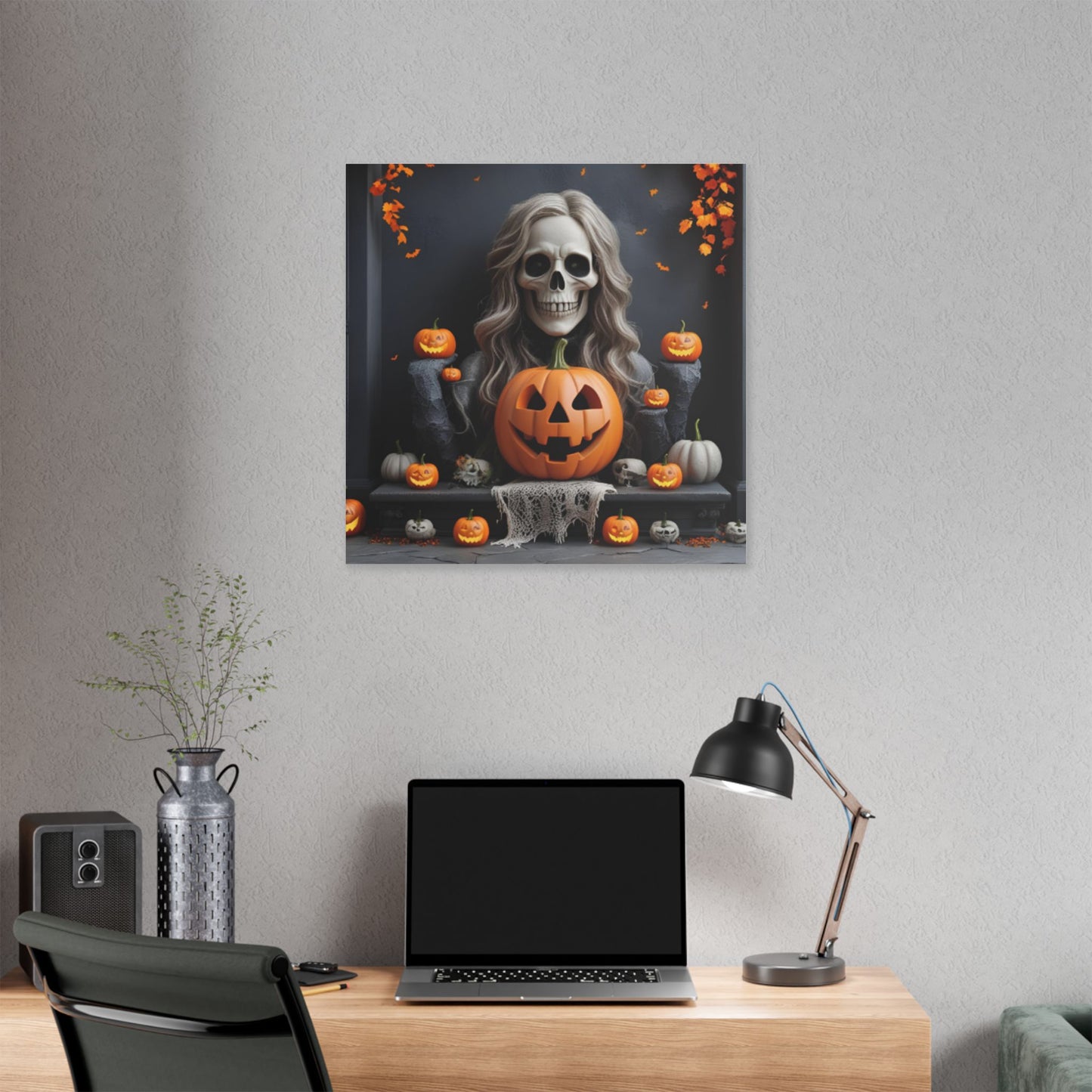 Halloween Themed Canvas Art, Spooky Home Decor, Pumpkin Wall Art, Fall Decoration, Trick or Treat Wall Hanging