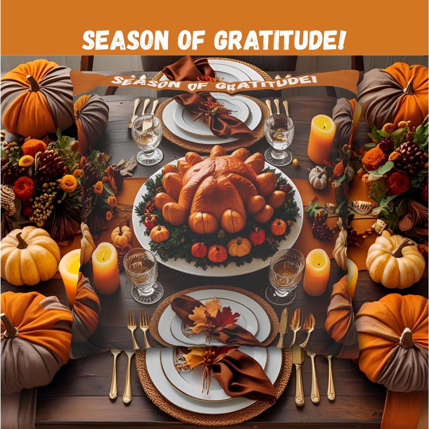 Thanksgiving Decor Pillowcase - Season of Gratitude, Fall Home Decor, Harvest Pillow, Autumn Accent, Thanksgiving Gift, Holiday Cushion