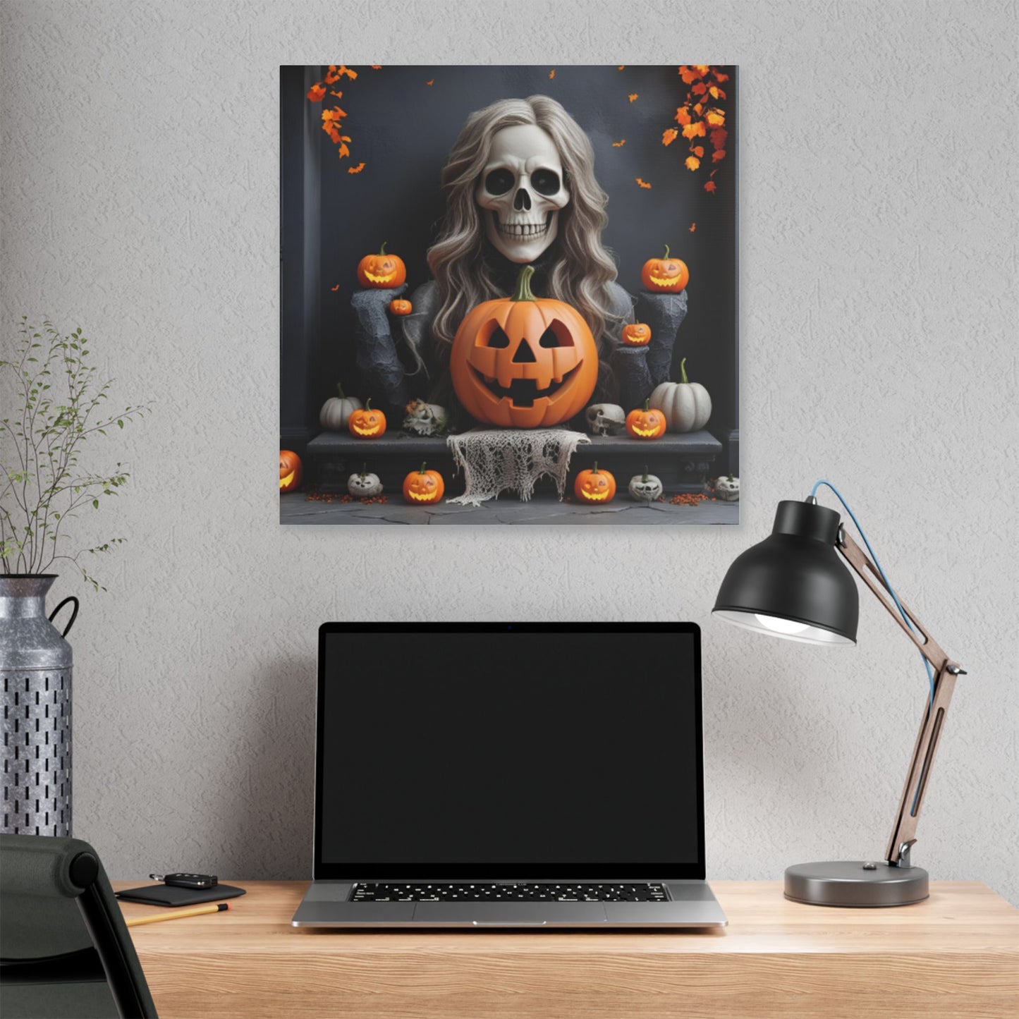 Halloween Themed Canvas Art, Spooky Home Decor, Pumpkin Wall Art, Fall Decoration, Trick or Treat Wall Hanging
