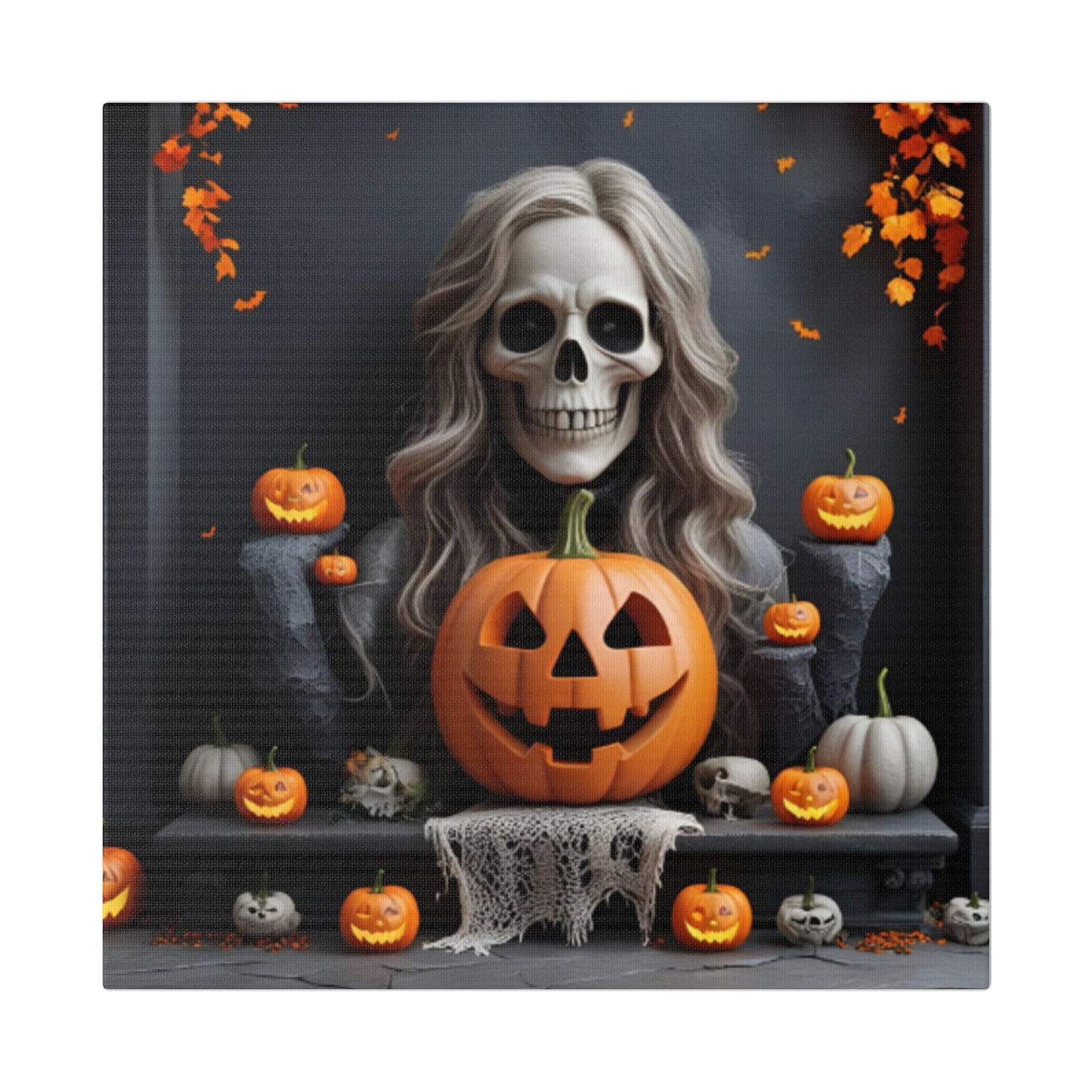 Halloween Themed Canvas Art, Spooky Home Decor, Pumpkin Wall Art, Fall Decoration, Trick or Treat Wall Hanging