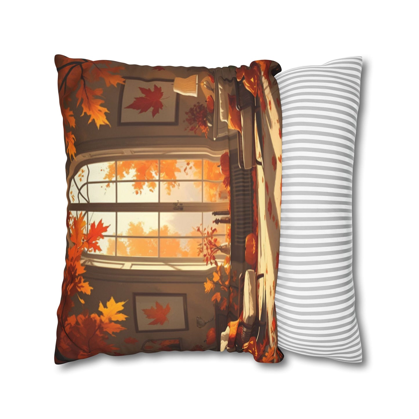 Autumn Home Decor Pillowcase, Cozy Square Cushion Cover, Fall Decor for Living Room, Halloween Accent Pillow, Thanksgiving Gift