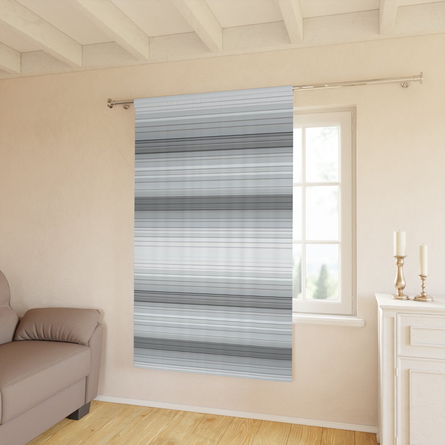 Modern Striped Window Curtain, Elegant Home Decor, Living Room Drapes, Bedroom Window Treatment, Minimalist Design