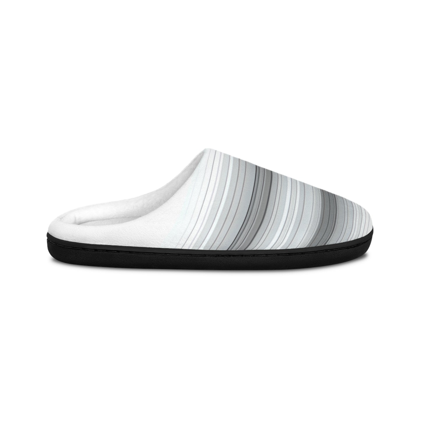 Cozy Women's Indoor Slippers with Stylish Gray Stripes, Comfort Slippers, Home Footwear, Gift for Her, House Shoes, Relaxation Essentials