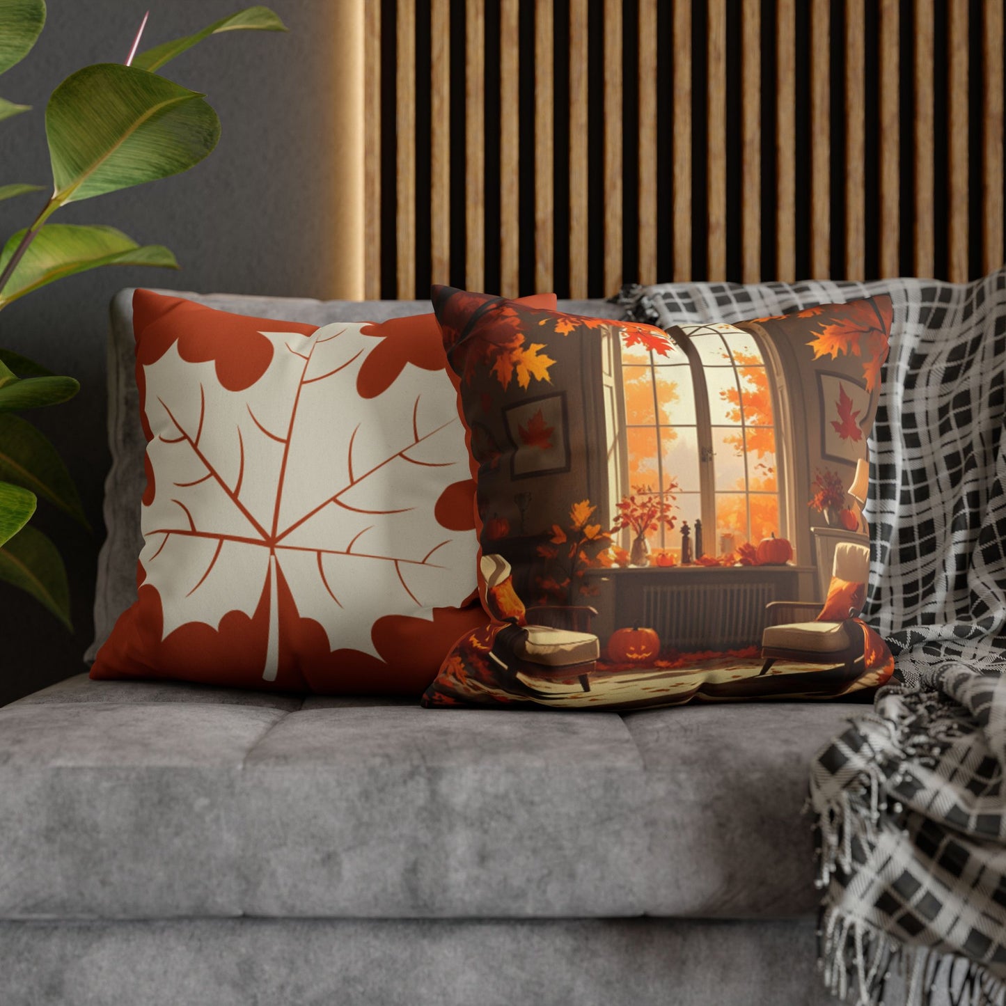 Autumn Home Decor Pillowcase, Cozy Square Cushion Cover, Fall Decor for Living Room, Halloween Accent Pillow, Thanksgiving Gift