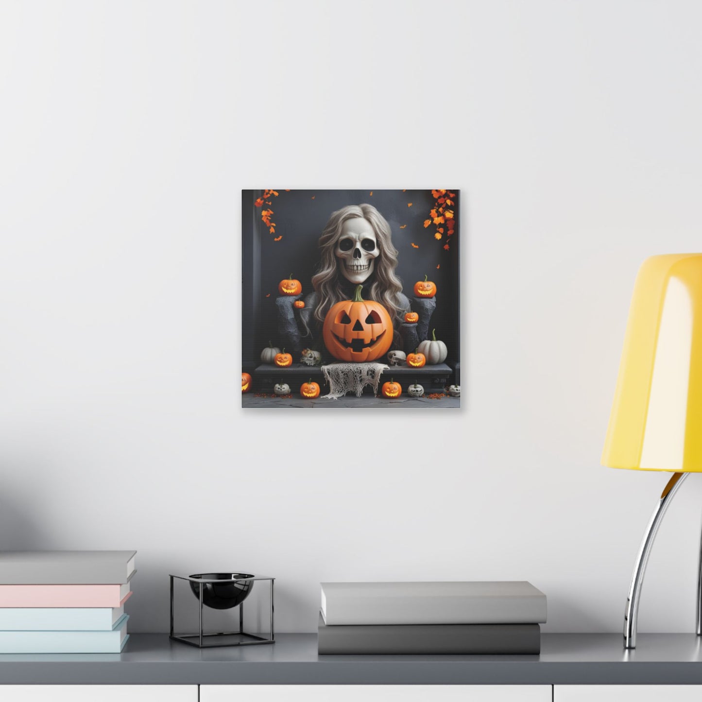Halloween Themed Canvas Art, Spooky Home Decor, Pumpkin Wall Art, Fall Decoration, Trick or Treat Wall Hanging