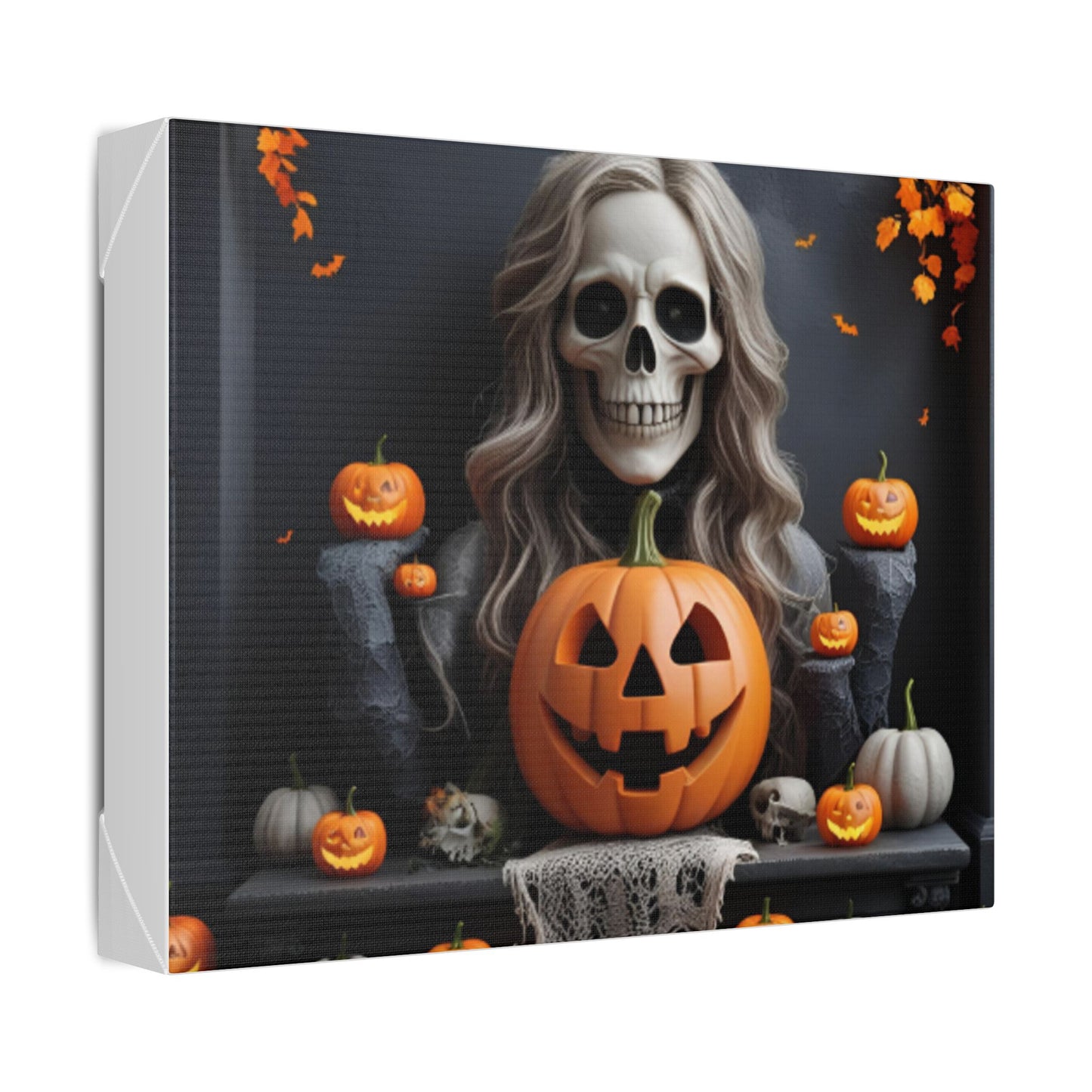 Halloween Themed Canvas Art, Spooky Home Decor, Pumpkin Wall Art, Fall Decoration, Trick or Treat Wall Hanging