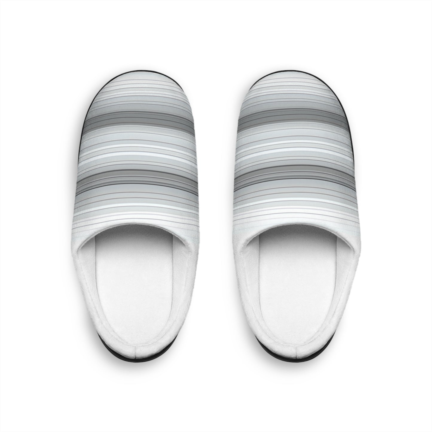 Cozy Women's Indoor Slippers with Stylish Gray Stripes, Comfort Slippers, Home Footwear, Gift for Her, House Shoes, Relaxation Essentials