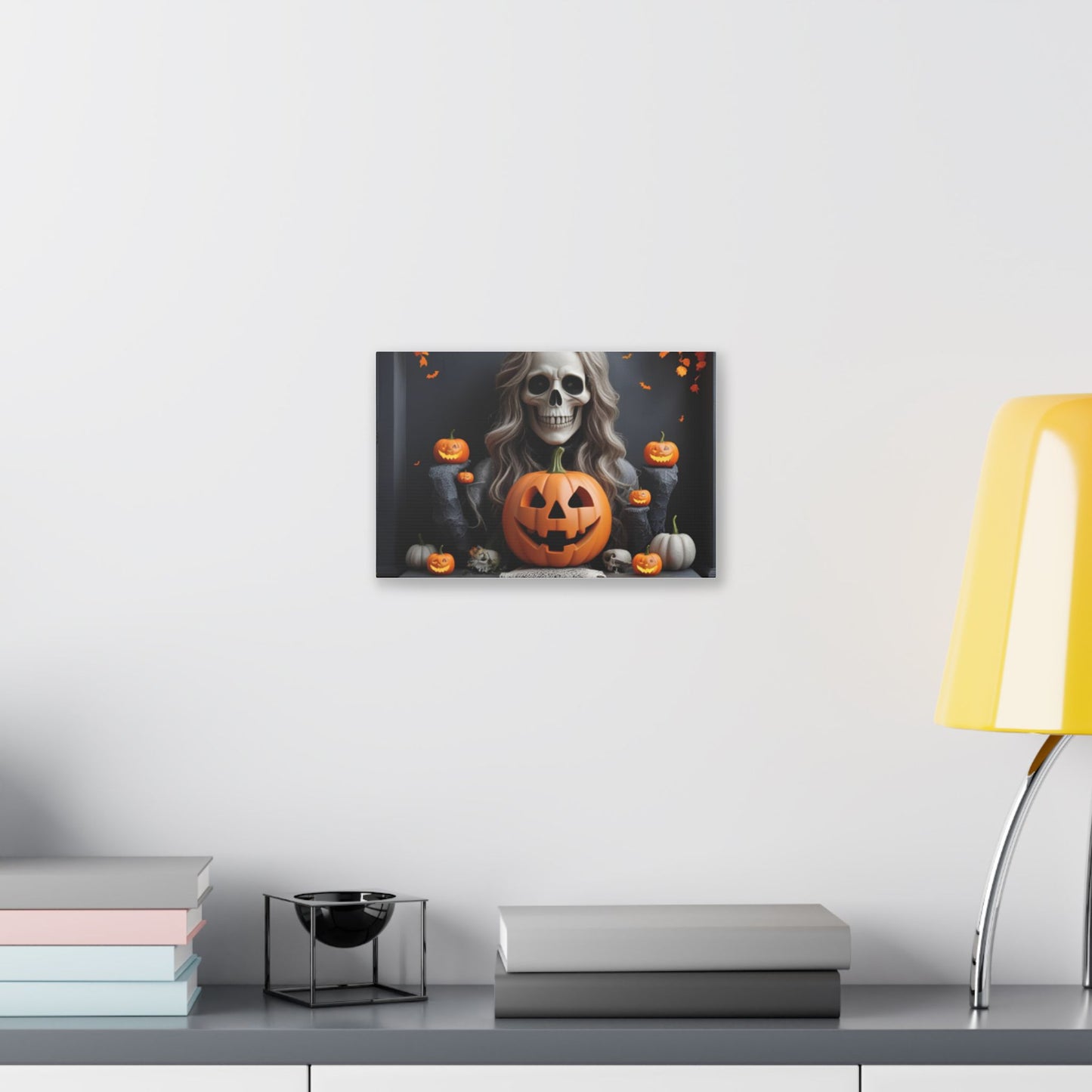 Halloween Themed Canvas Art, Spooky Home Decor, Pumpkin Wall Art, Fall Decoration, Trick or Treat Wall Hanging